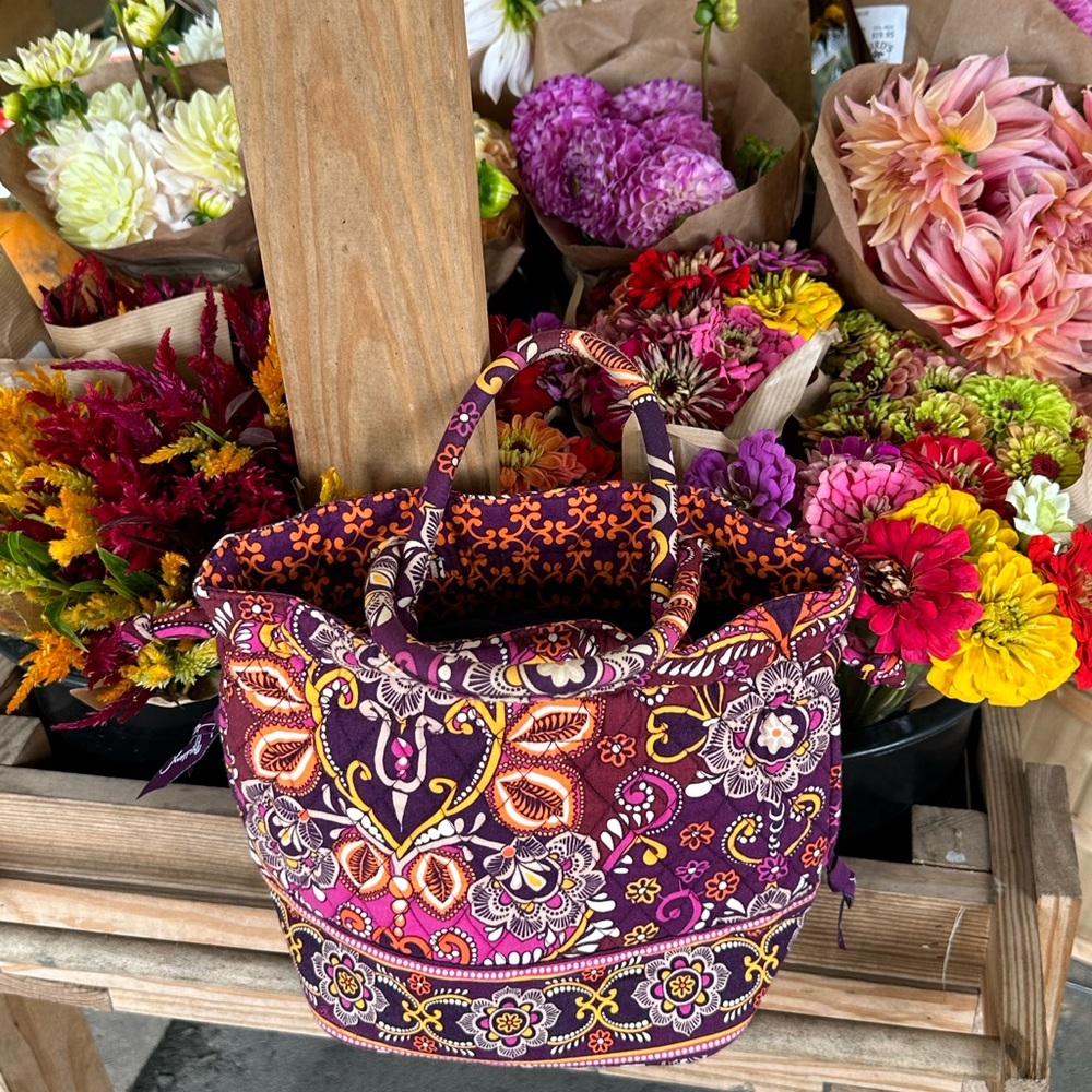 Vera Bradley Emma Cinched Satchel Bucket Bag in Safari Sunset (Retired)